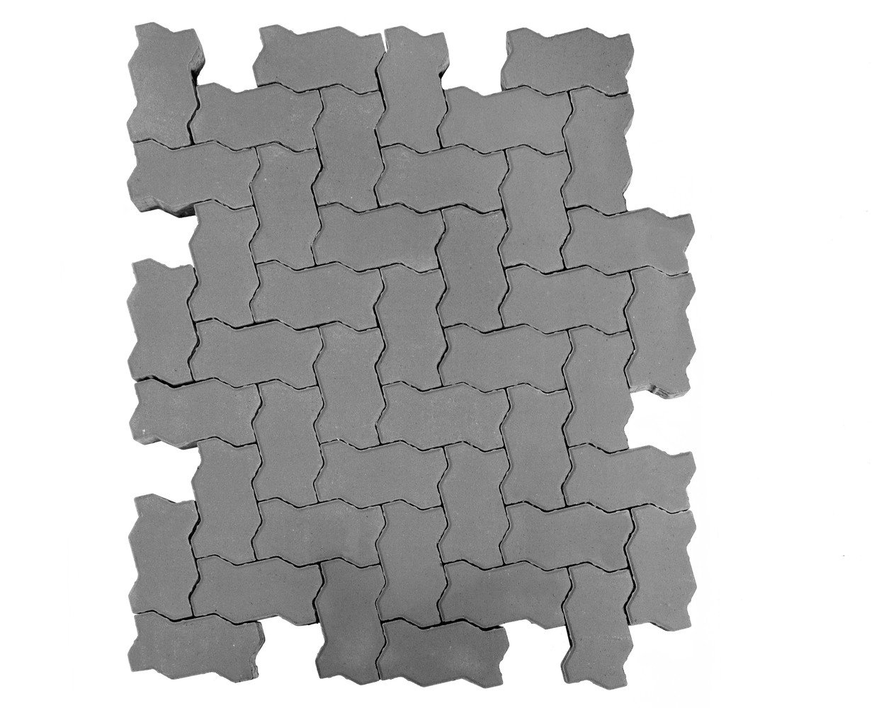 Тротуарная плитка BRAER II «Волна» СЕРЫЙ